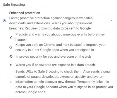 Chrome safe browsing setting.JPG