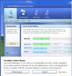 aluria scanner spyware