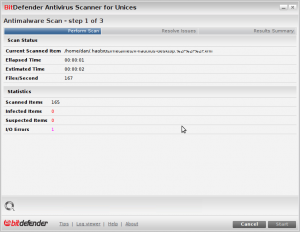 BitDefender Antivirus Scanner for Unices scanning.png