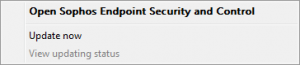 Sophos - System tray icon right-click menu.png
